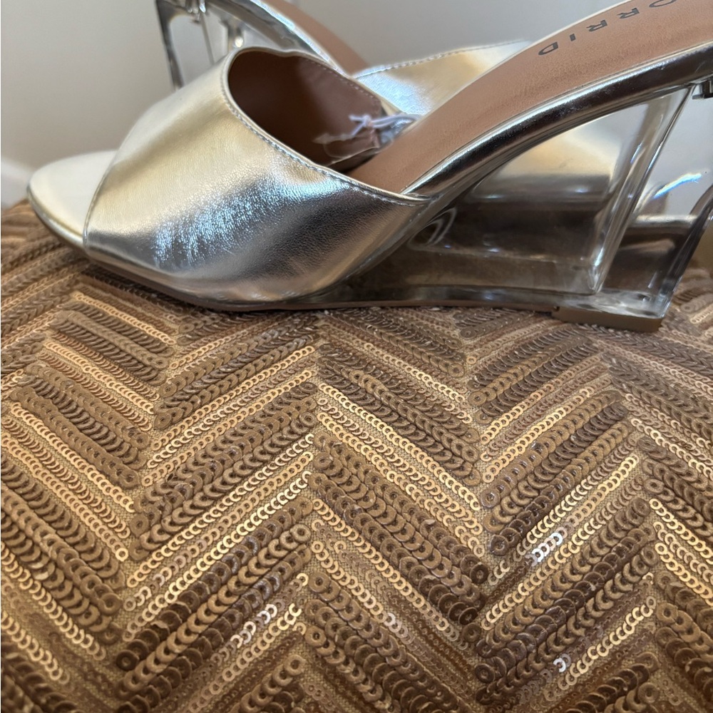 Torrid Silver Open-Toe Heels